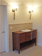 This custom vanity and drop-in sink give this bath in Millstone Twp. NJ, a special, elegant look
