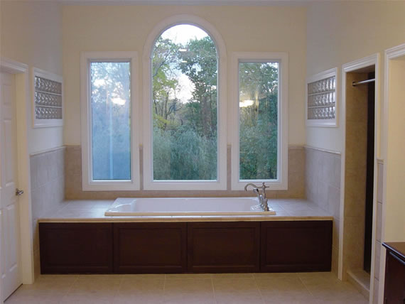 custom modular construction can be a bath with a view through custom windows