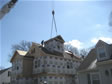 Engineered roof dormer sections being lowered into position  - fits like a glove