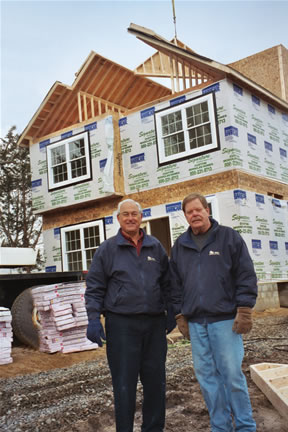 Bill Lashovitz and Bob Dull on site. RBA builds custom built modular homes in central New Jersey.